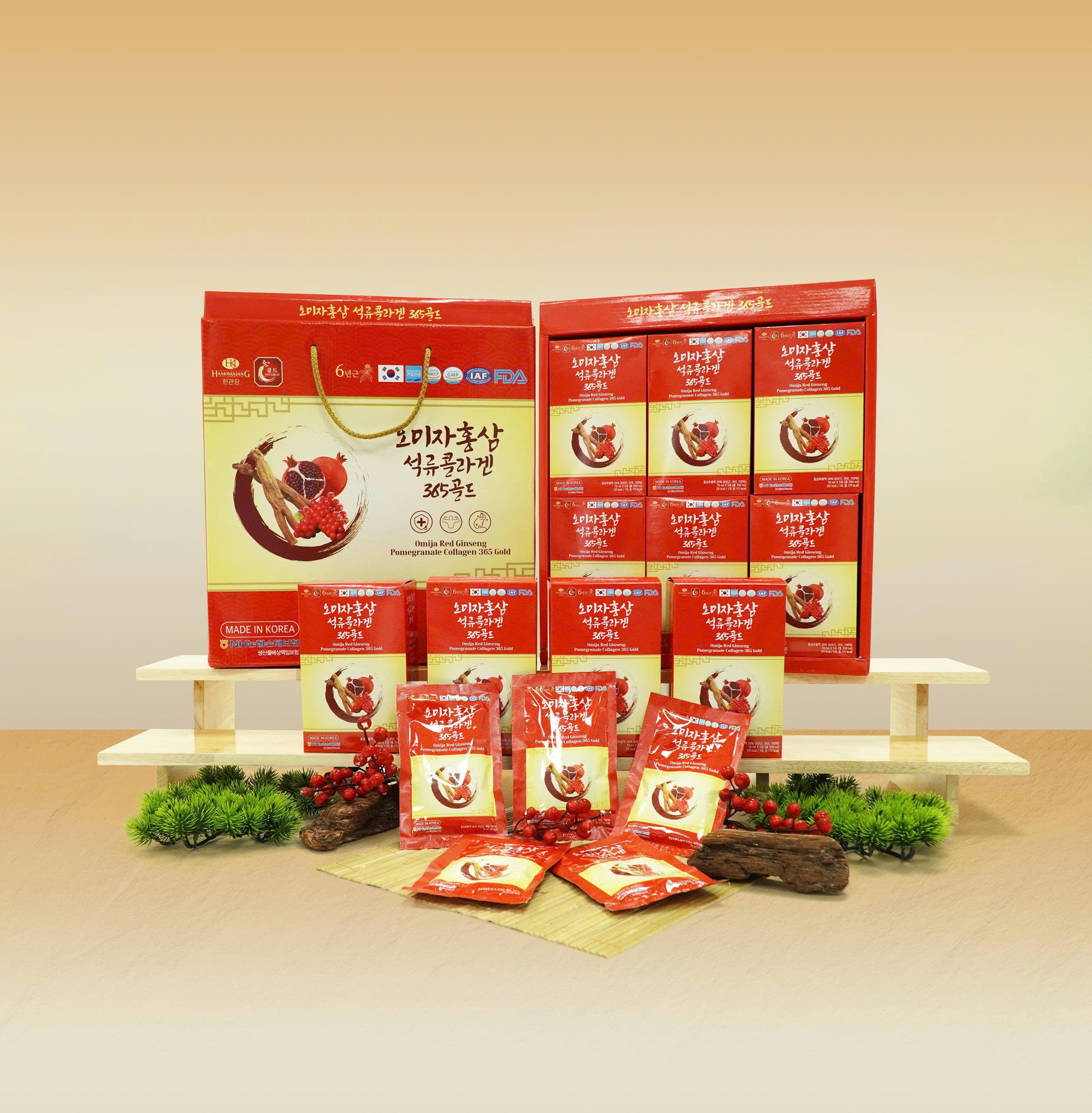 Thực phẩm bổ sung Omija Red Ginseng Pomegranate Collagen 365 Gold Thực phẩm bổ sung Omija Red Ginseng Pomegranate Collagen 365 Gold