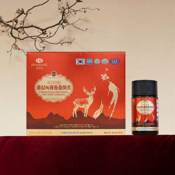 Thực phẩm bổ sung Premium Korean Red Ginseng Deer Antler Cordyceps